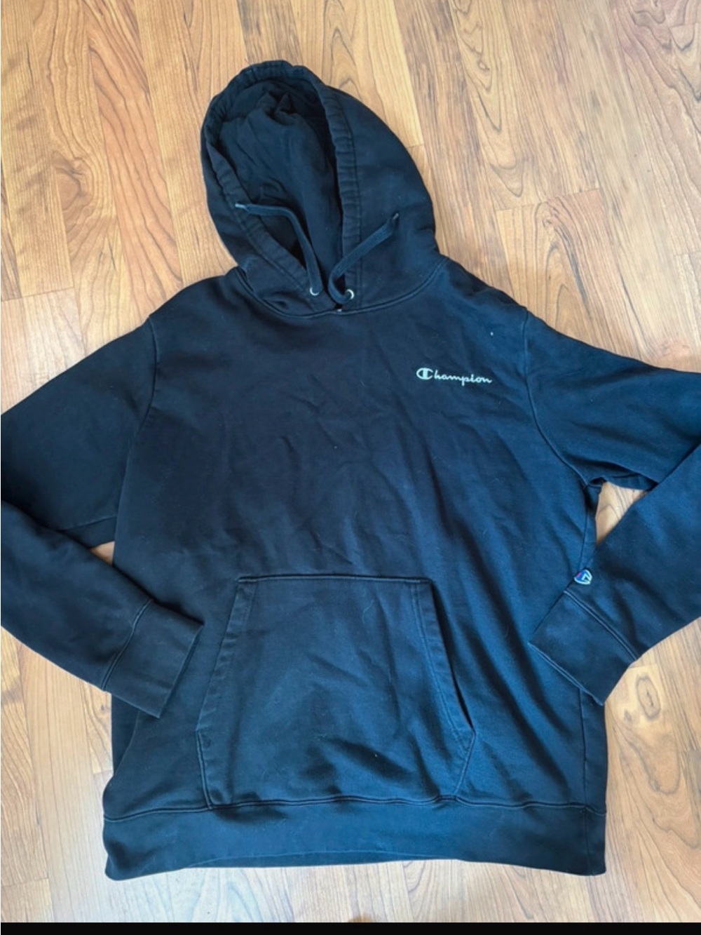 Champion Men’s Black Hooded Pullover Sweatshirt